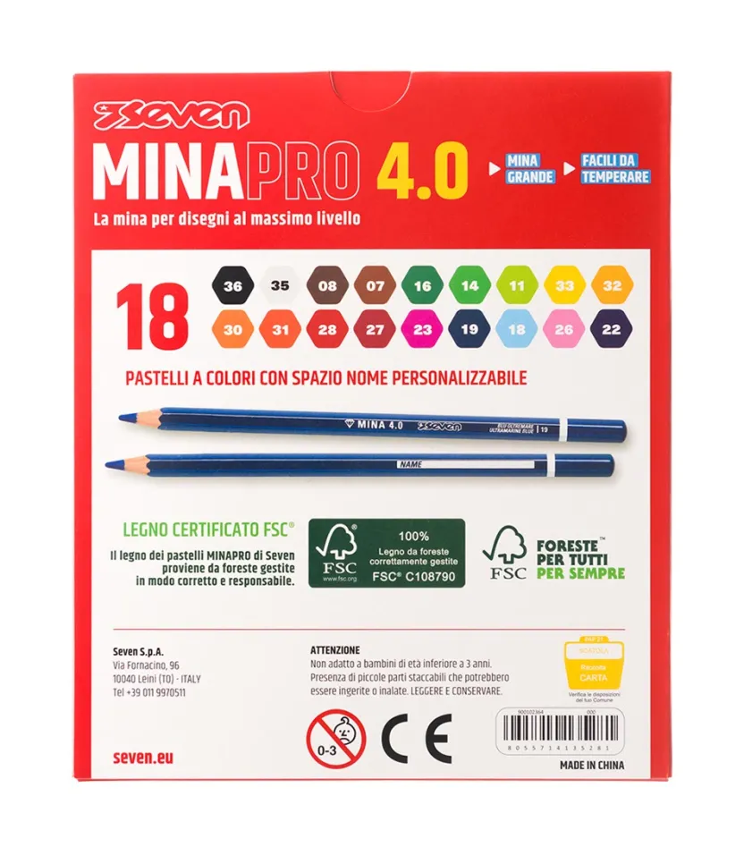 Minapro 4.0|Seven 18 Pastelli A Colori ® Minapro 4.0